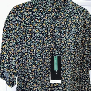 Selected Homme NWT men shirt sustainable short sleeve floral lightweight Reg 80